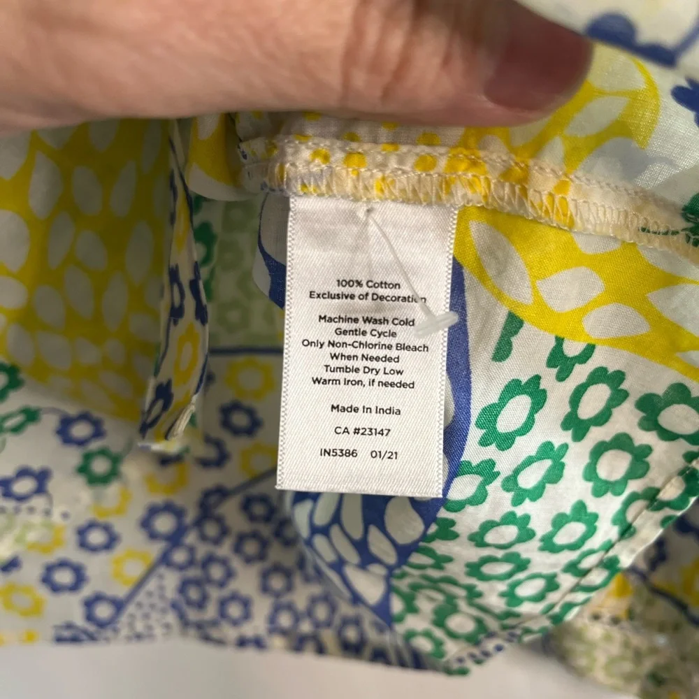 Talbots 100% Cotton Colorful Floral Paisley Blouse M Lightweight Button Front - Picture 6 of 7